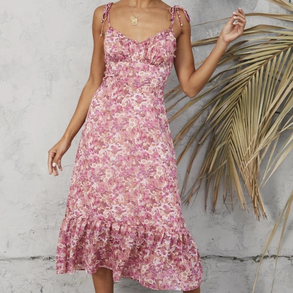 Floral Brand New Midi Dress Fortunate One Sweet Pot